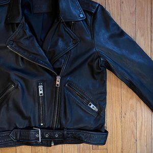 all saints leather jacket